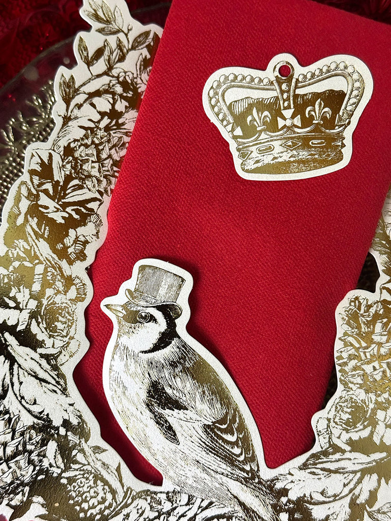 Table Accent · White Foil Wreath