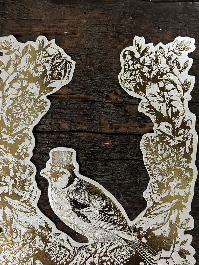 Table Accent · White Foil Wreath