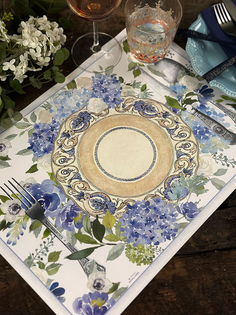 White Placemat · Hydrangea