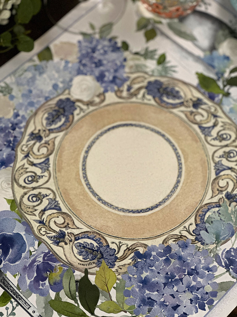 White Placemat · Hydrangea