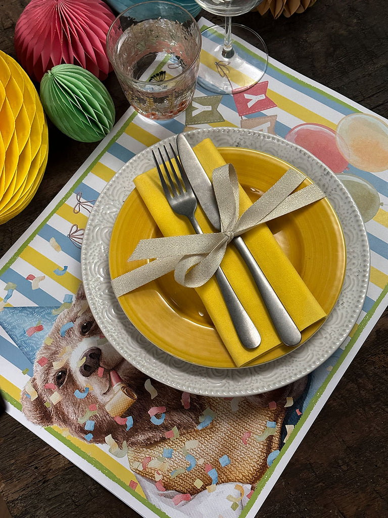 White Placemat · Stripes Bear