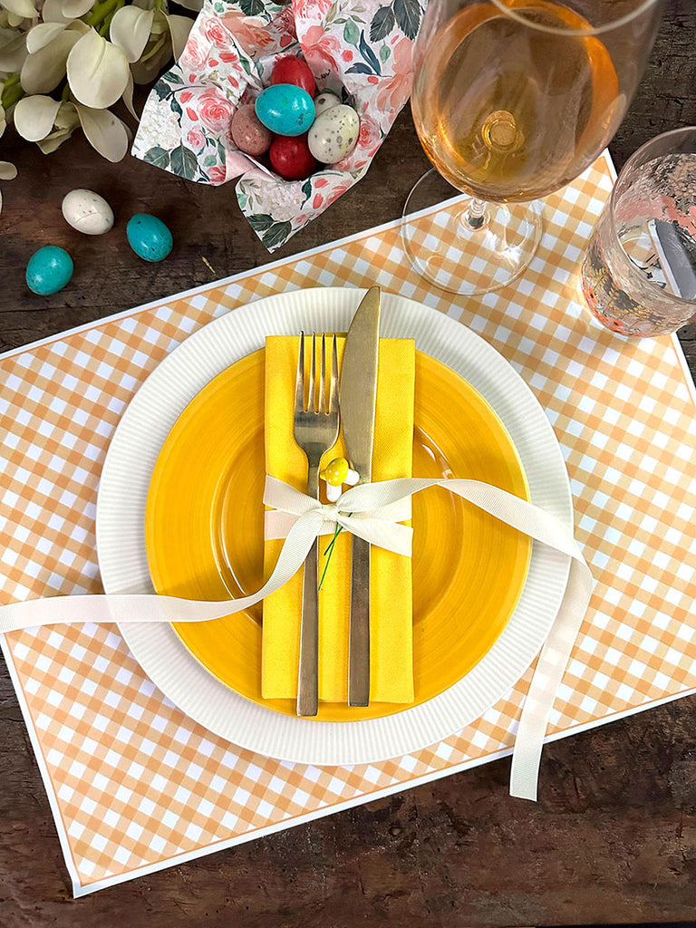 White Placemat · Vichy Yellow