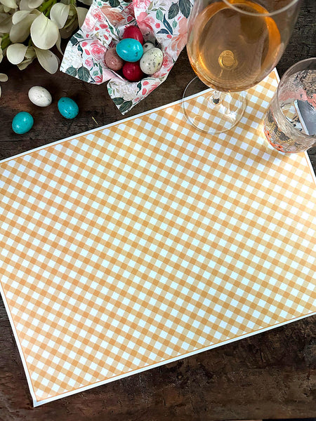 White Placemat · Vichy Yellow