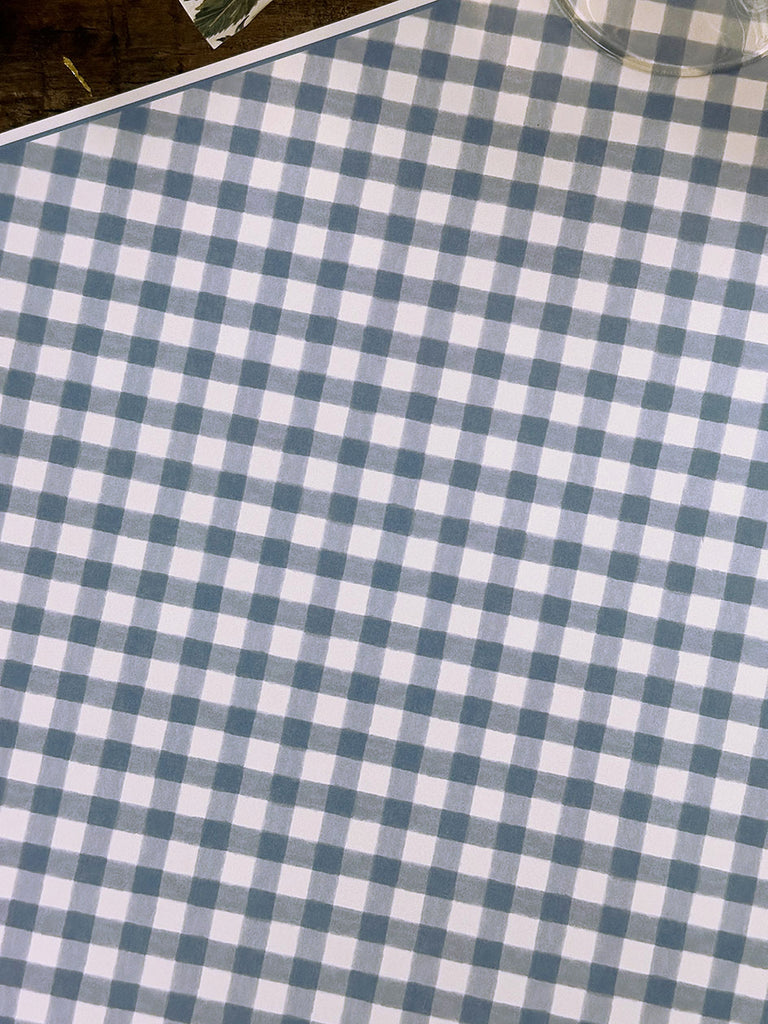 White Placemat · Vichy Light Blue