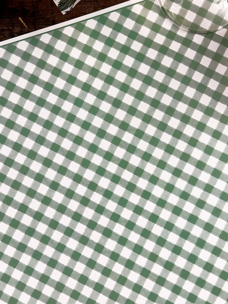 White Placemat · Vichy Turquoise