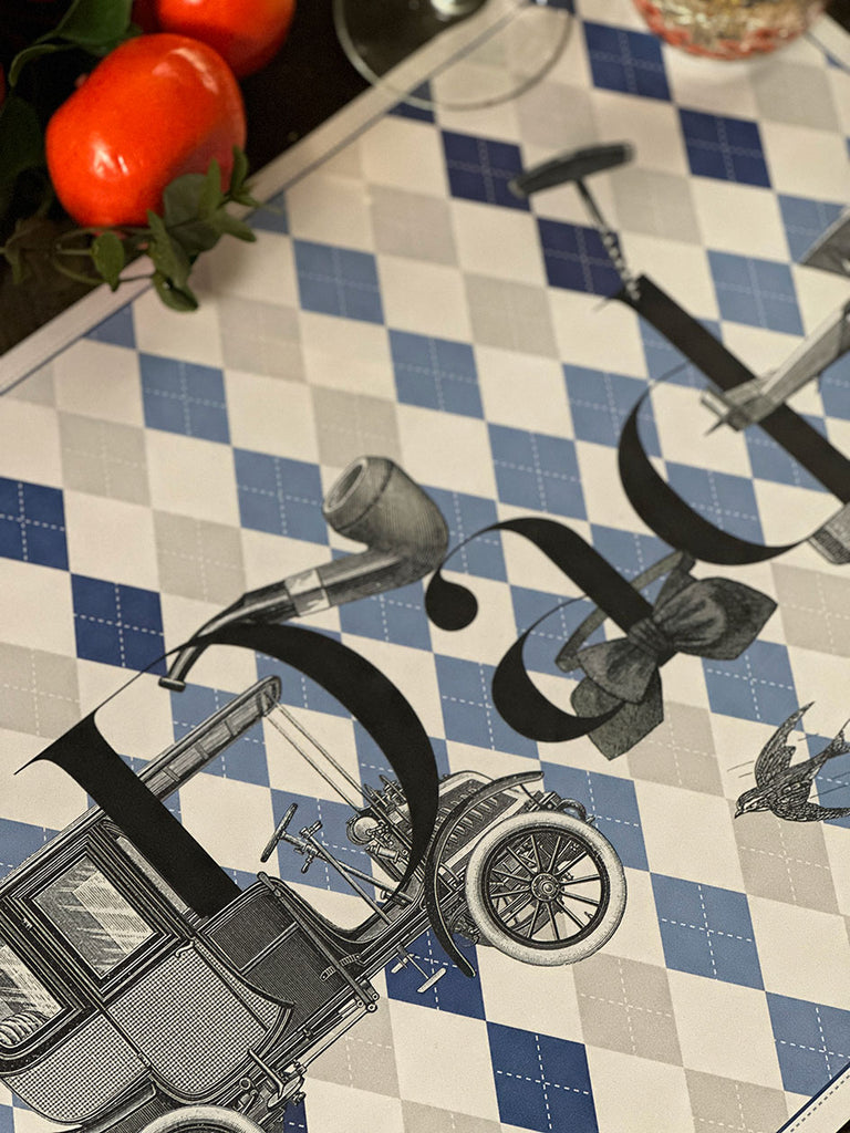 White Placemat · Diamonds