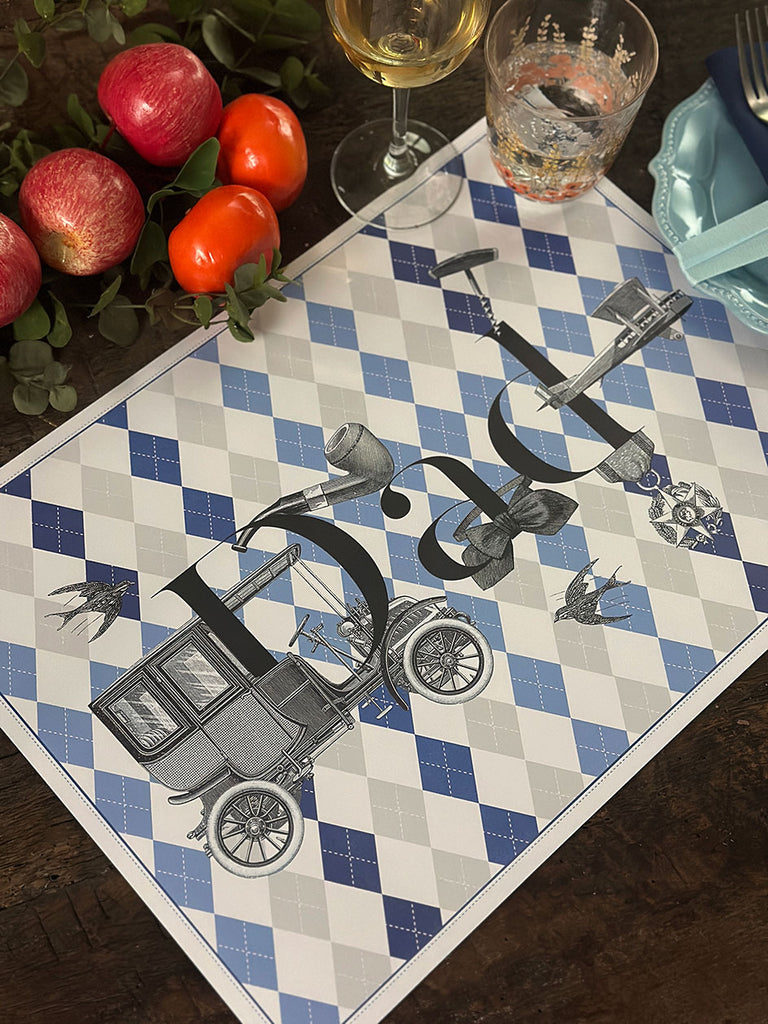 White Placemat · Diamonds