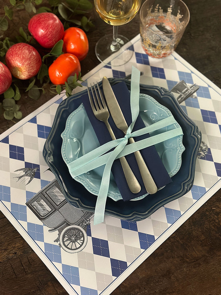 White Placemat · Diamonds