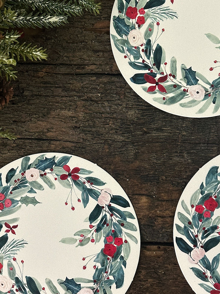 Round Coasters · Mistletoe
