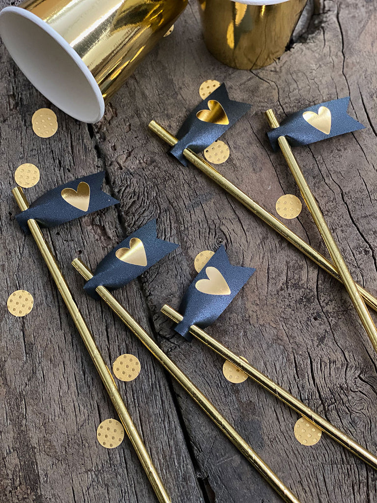 Gold Straws · Hearts