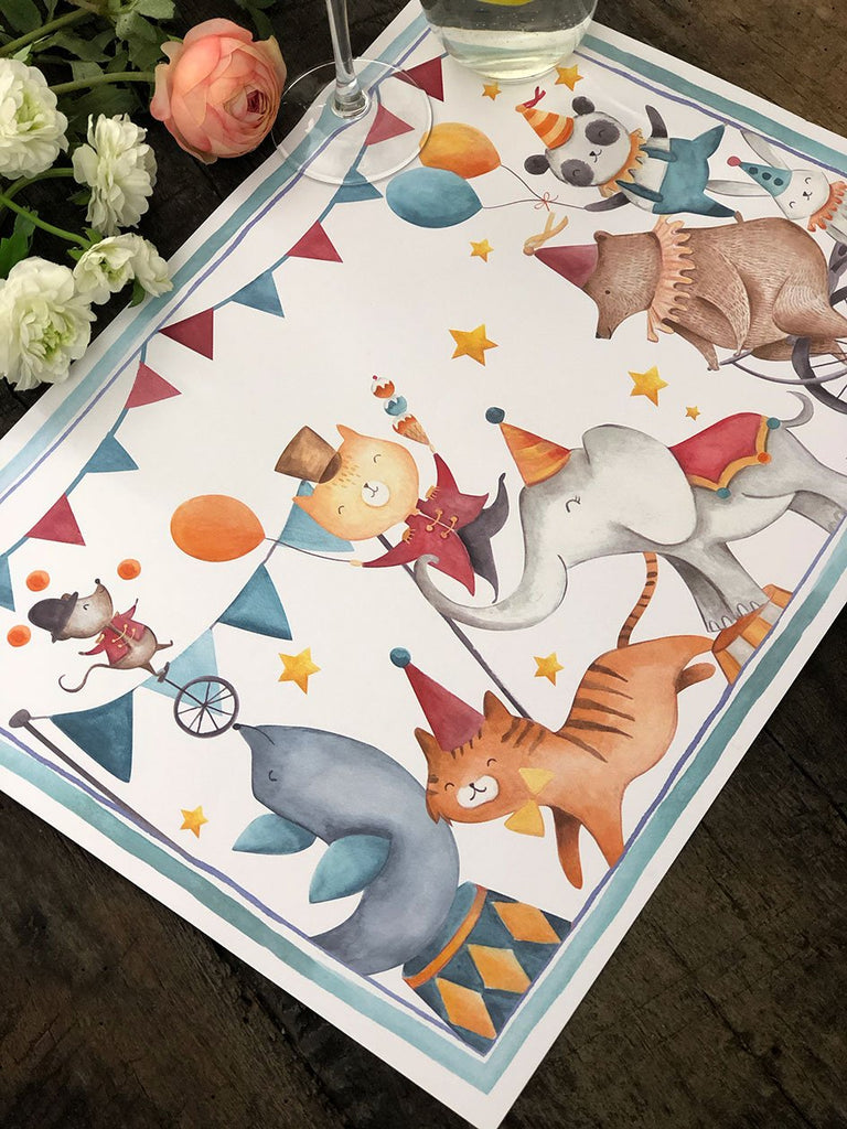 White Placemat · Birthday Circus