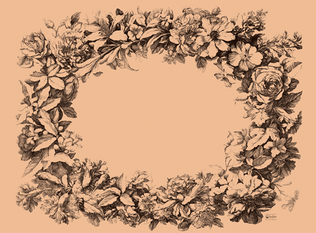 Kraft Placemat · Flower Wreath