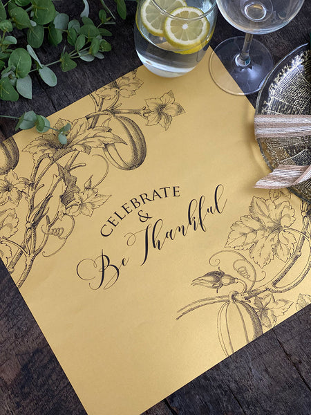 Square Placemat · Engraved Pumpkin