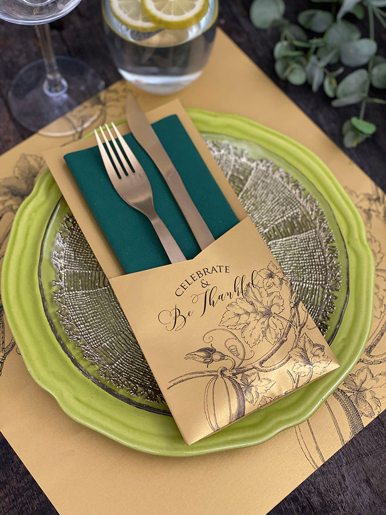 Silverware Holder · Engraved Pumpkin