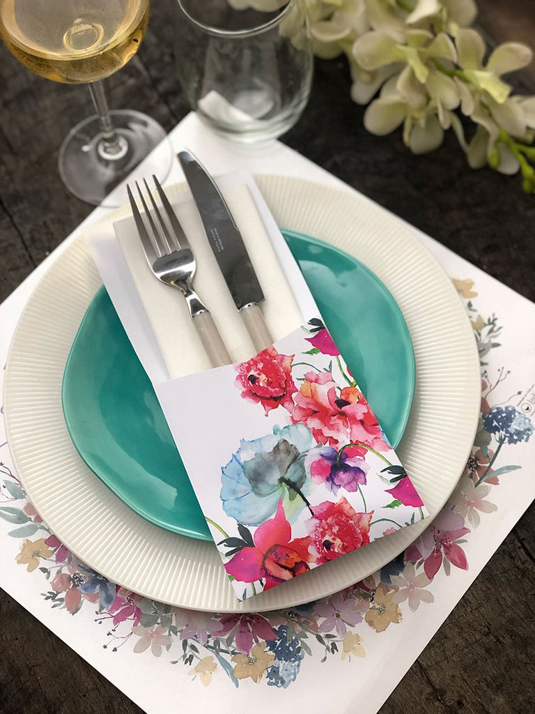 Silverware Holder · Watercolor Flowers