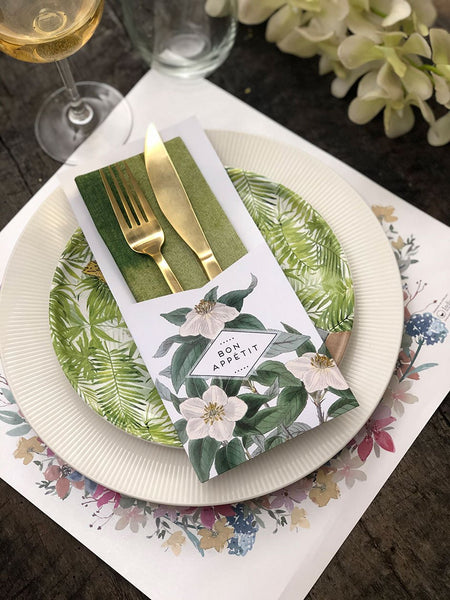 Silverware Holder · White Flowers