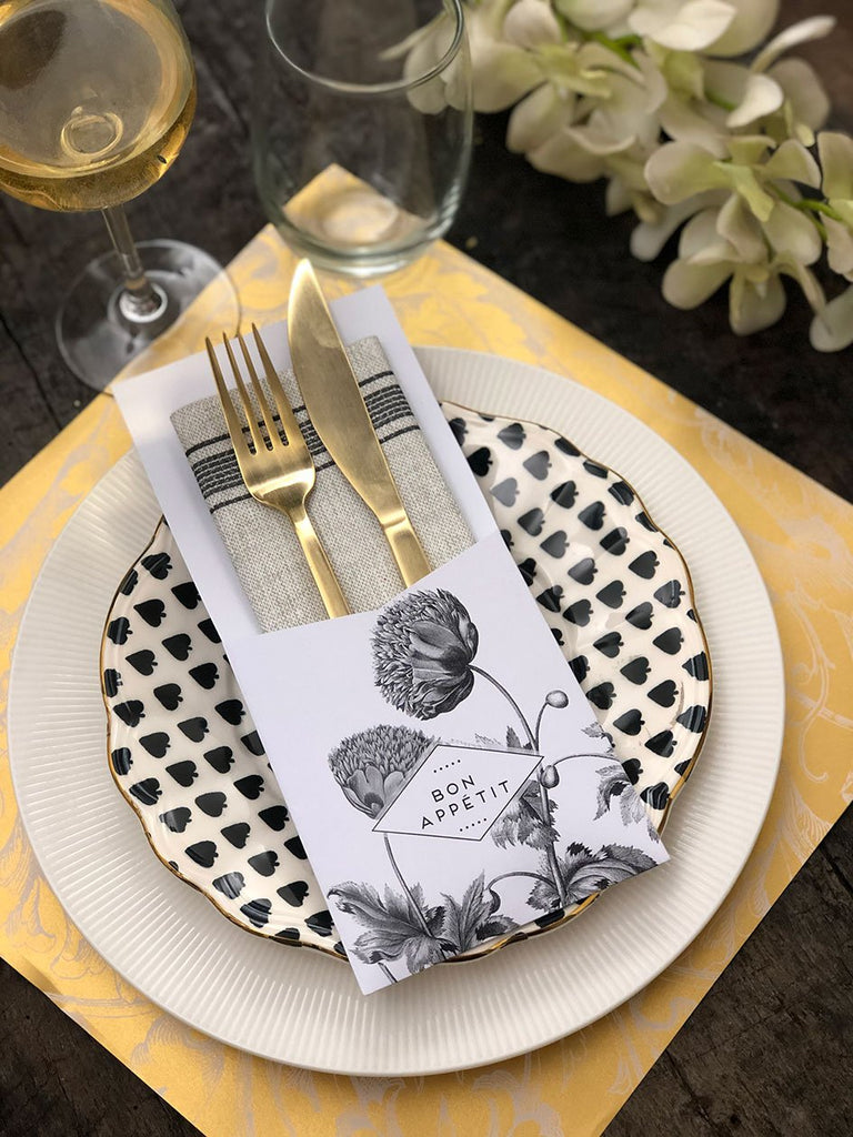 Silverware Holder · Engraved Flowers