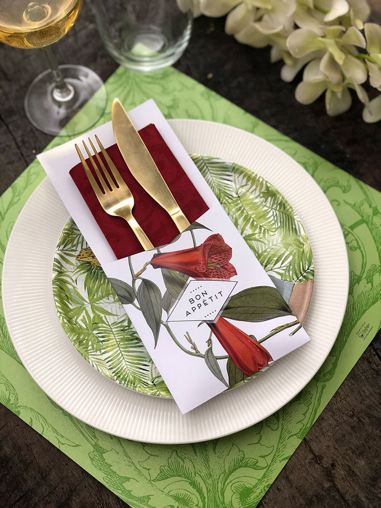 Silverware Holder · Red Flowers