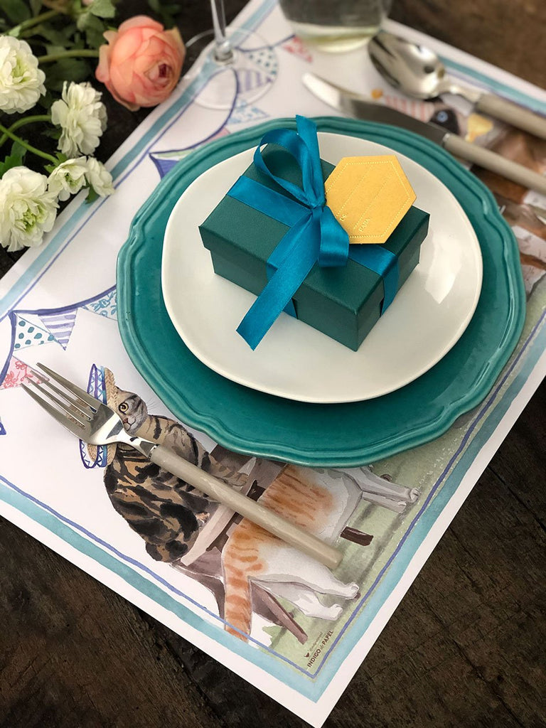 White Placemat · Birthday Cats