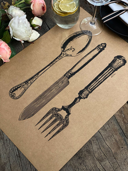 Kraft Placemat · Horizontal Silverware