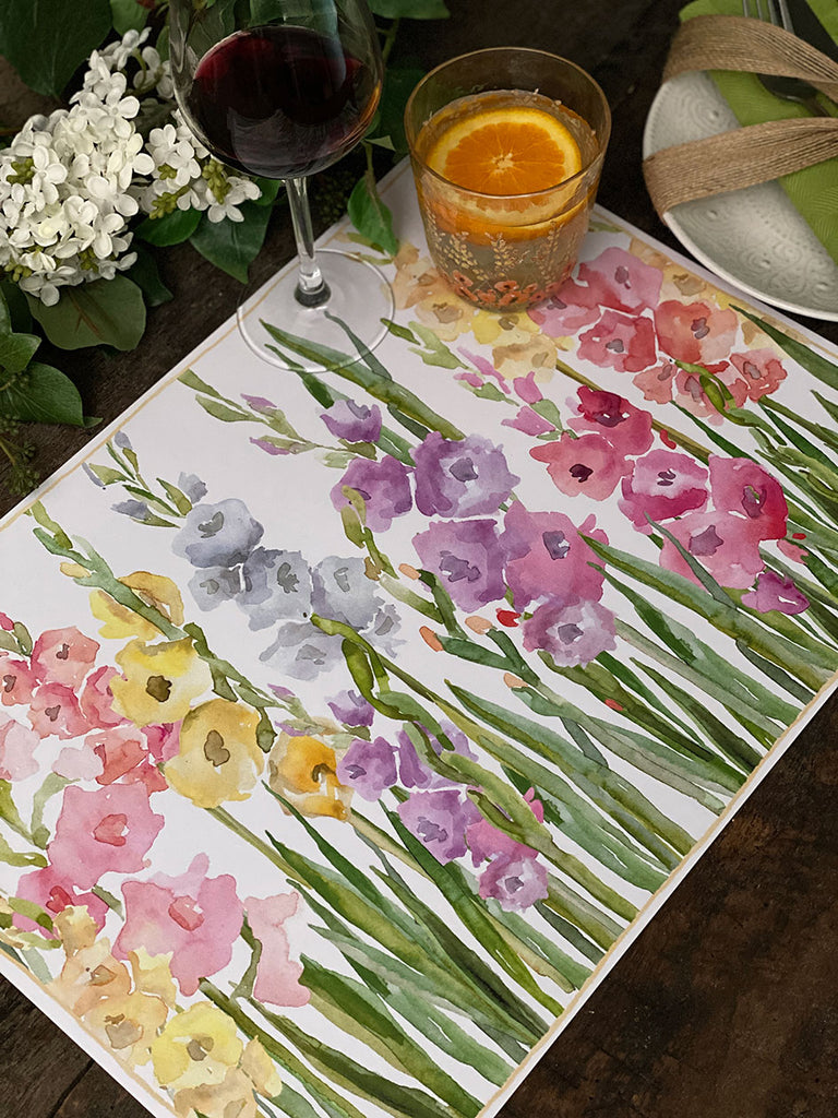 White Placemat · Gladiolus