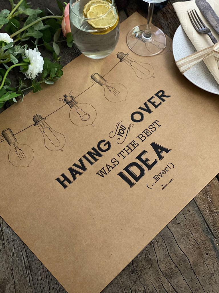 Kraft Placemat · Light Bulbs