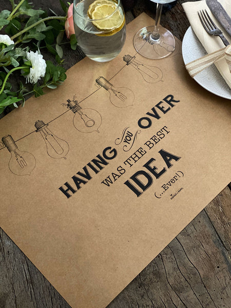 Kraft Placemat · Light Bulbs