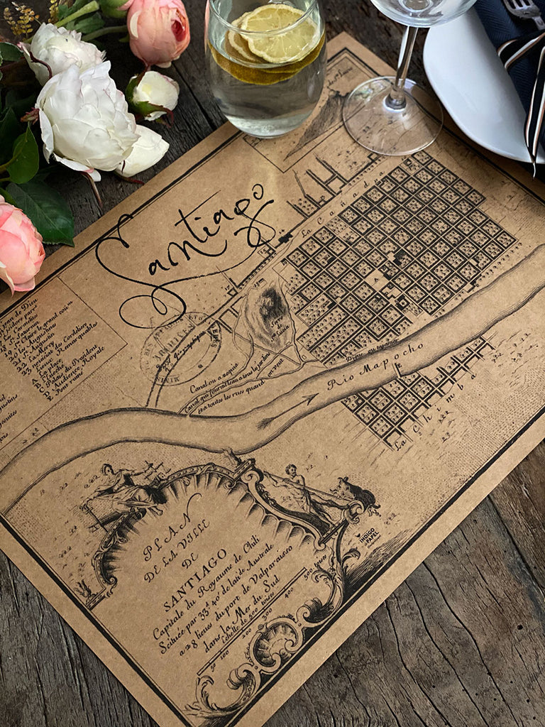 Kraft Placemat · Santiago Map