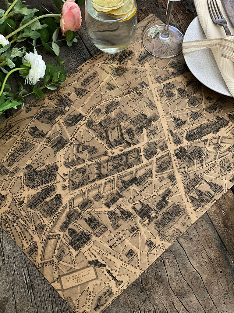 Kraft Placemat · Paris Map