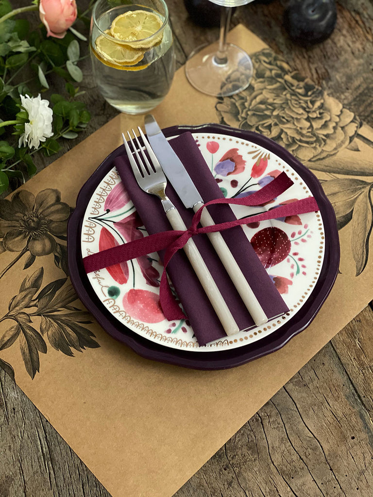 Kraft Placemat · Peonies