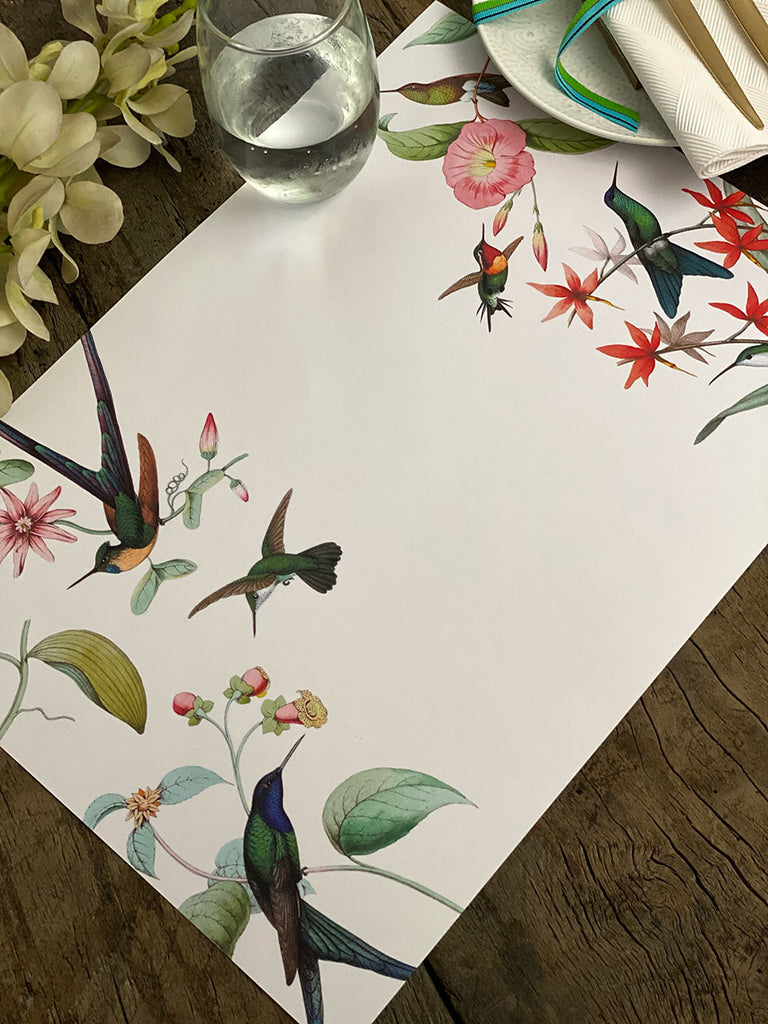 White Placemat · Hummingbird