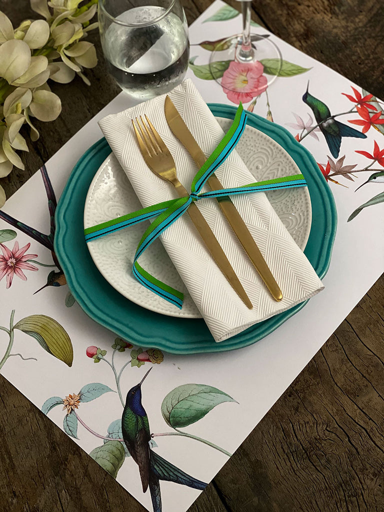 White Placemat · Hummingbird