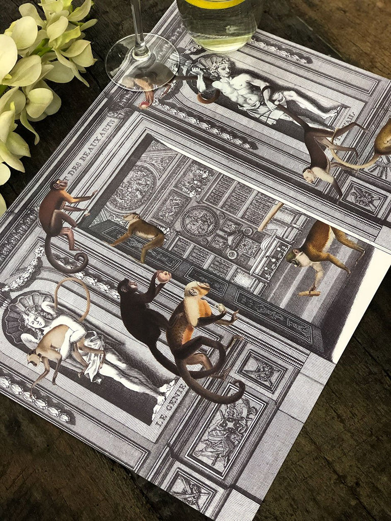White Placemat · Monkeys