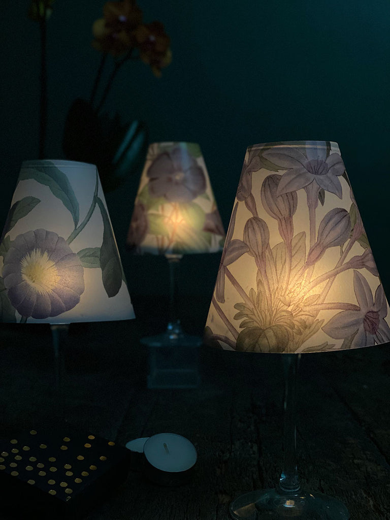Lamp Shade · Blue Flowers
