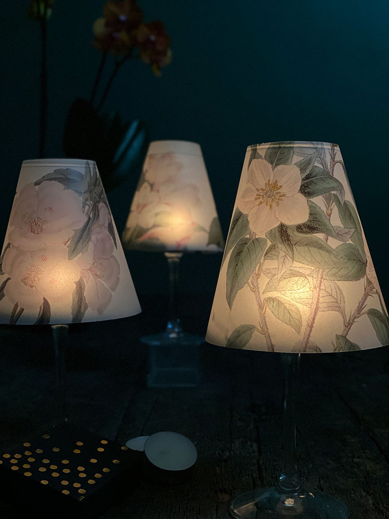 Lamp Shade · White Flowers