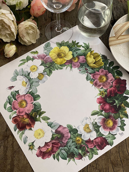 Square Placemat · Rose Wreath