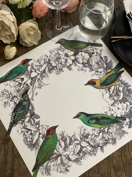 Square Placemat · Bird Wreath