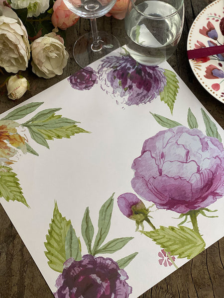 Square Placemat · Peonies