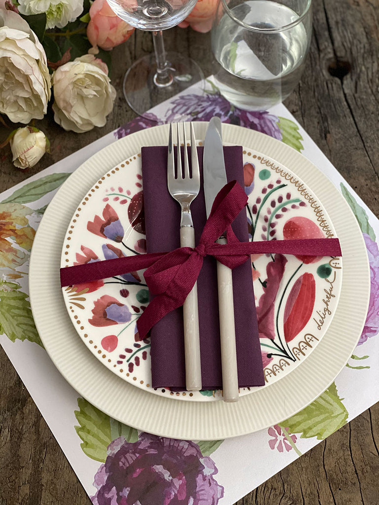 Square Placemat · Peonies