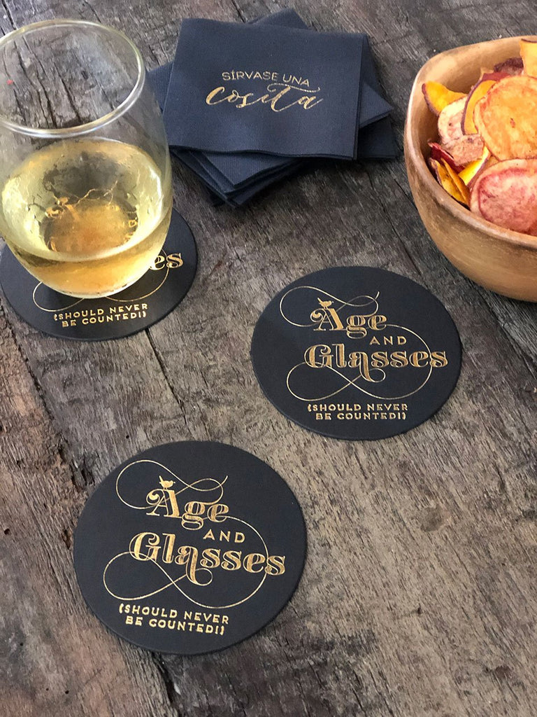 Board Coasters · Age and Glasses