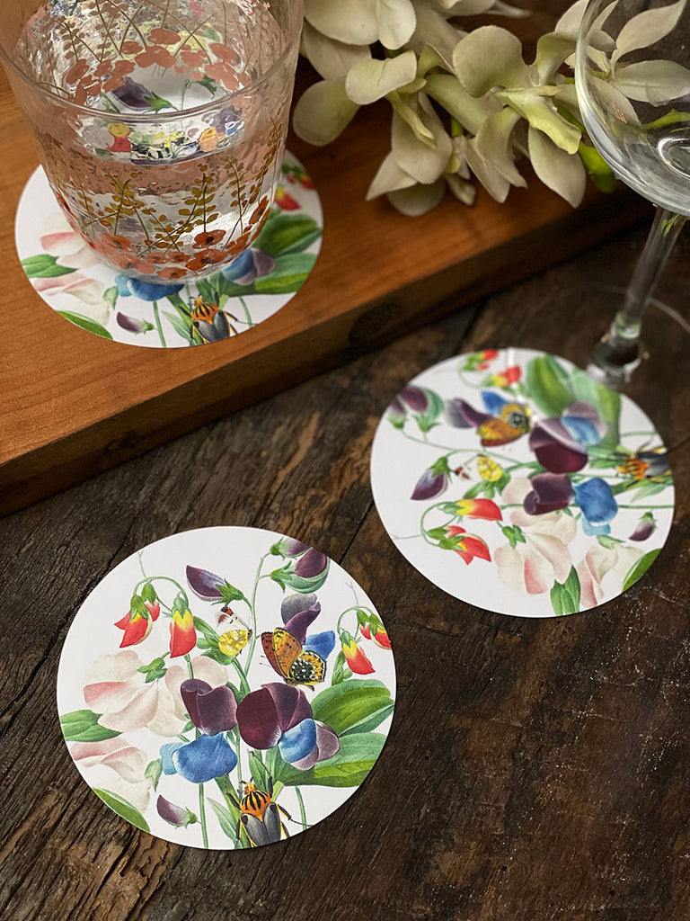 Round Coasters · Flowers