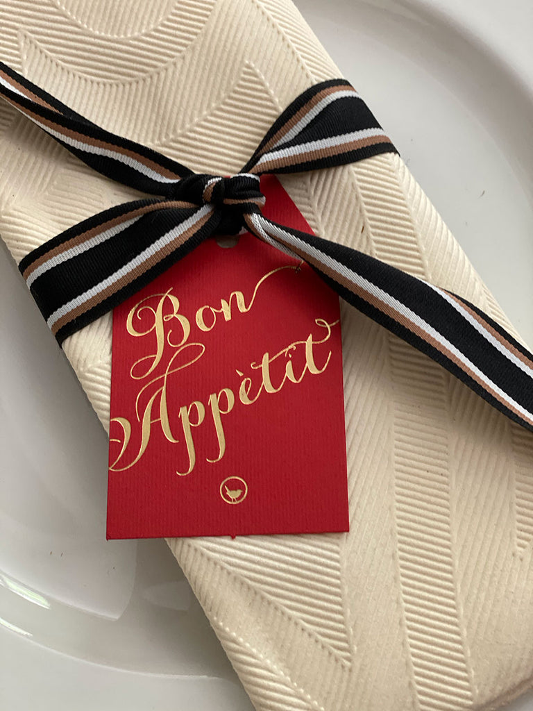 Table Tag Bon Appetit · Red