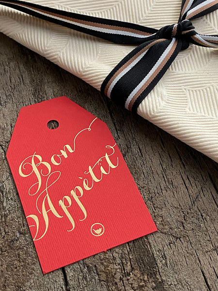 Table Tag Bon Appetit · Red