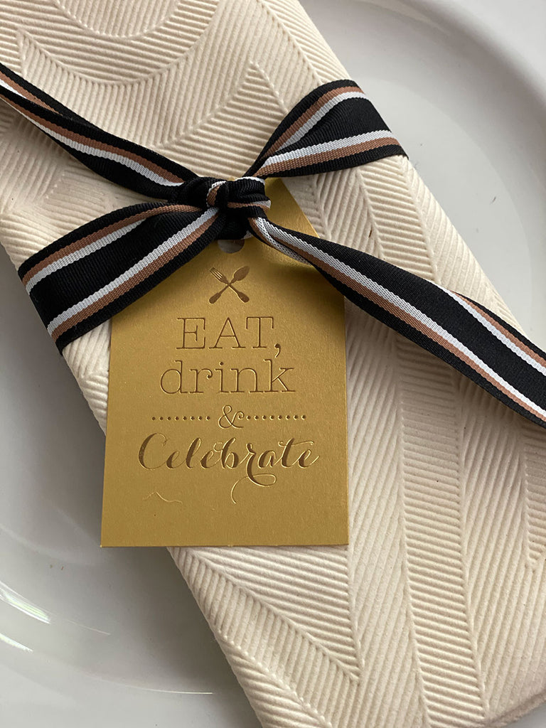 Table Tag Eat Drink · Gold