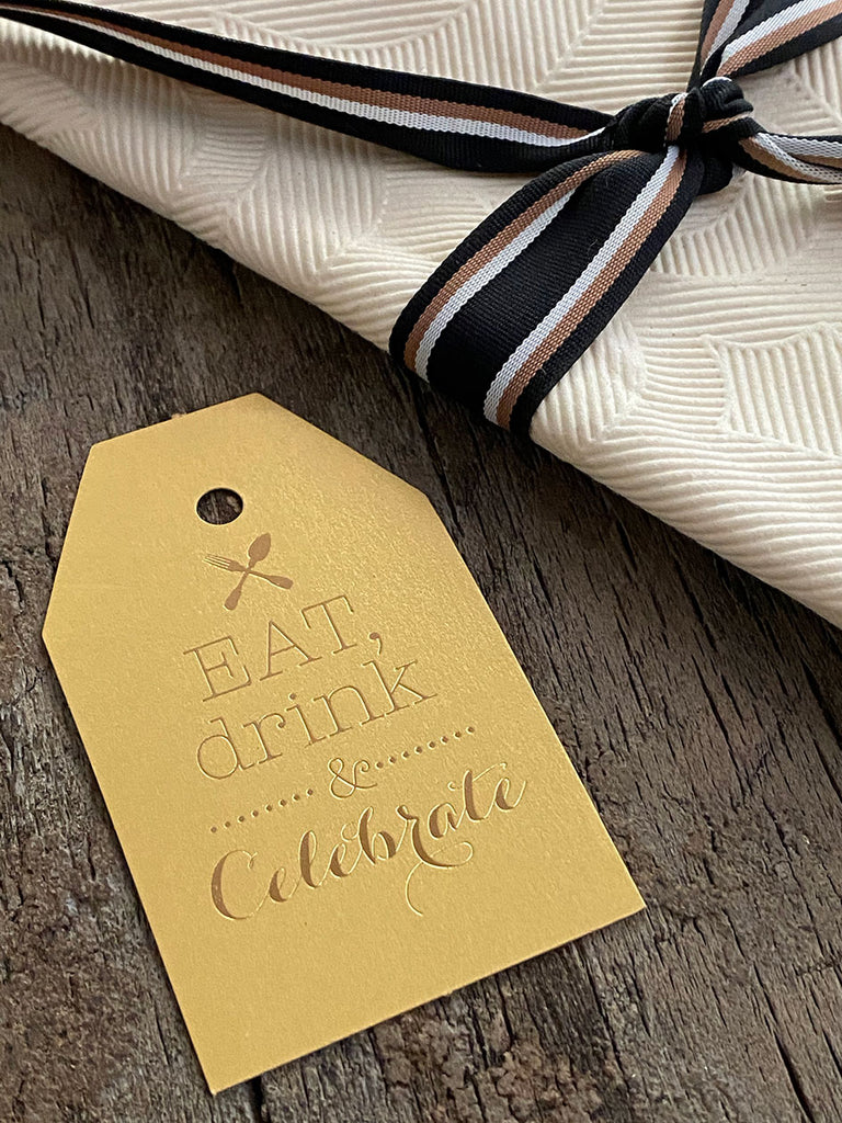 Table Tag Eat Drink · Gold