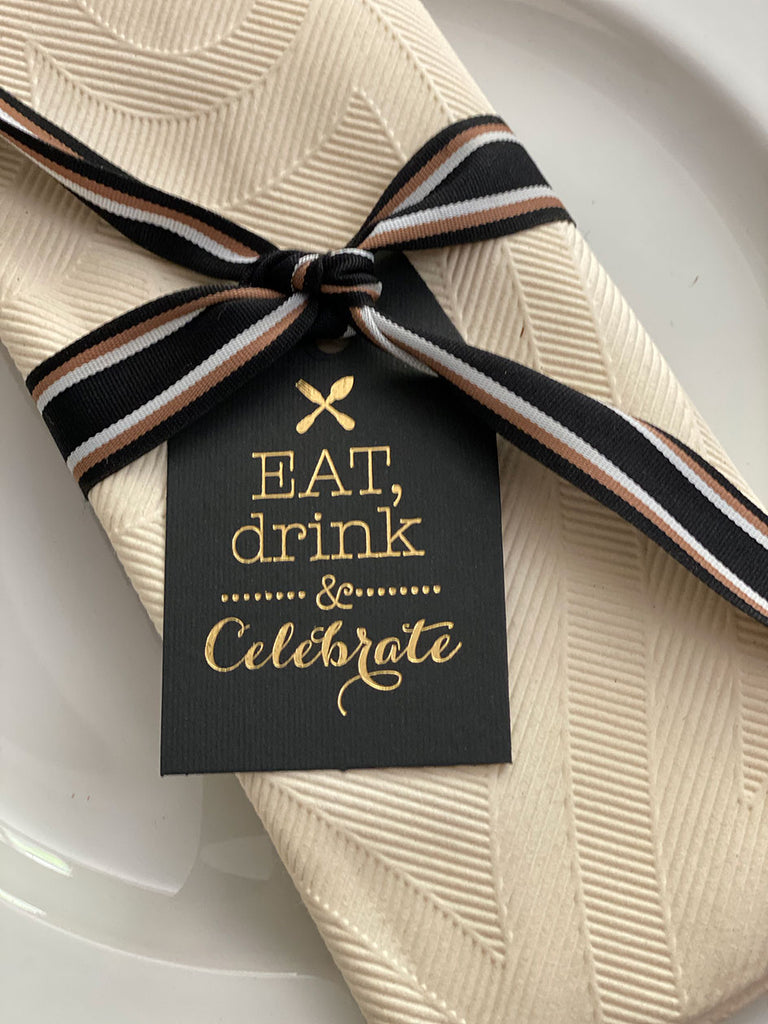 Table Tag Eat Drink · Black