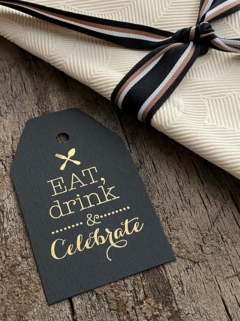 Table Tag Eat Drink · Black