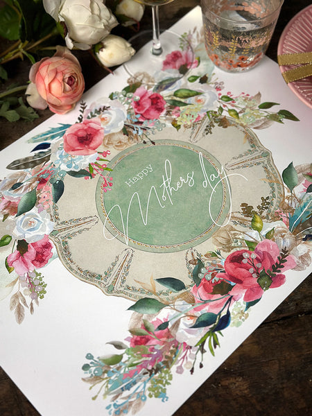 White Placemat · Rose Plate