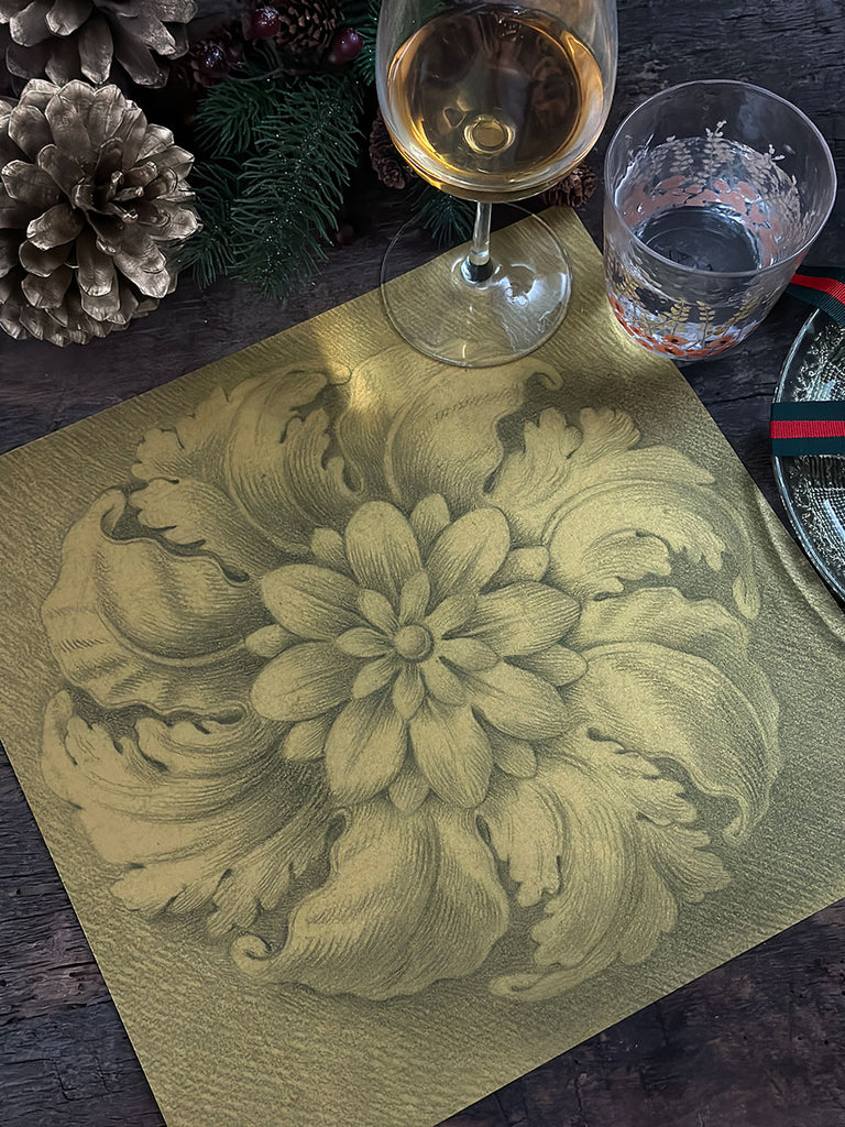 Square Placemat · Gold sketch