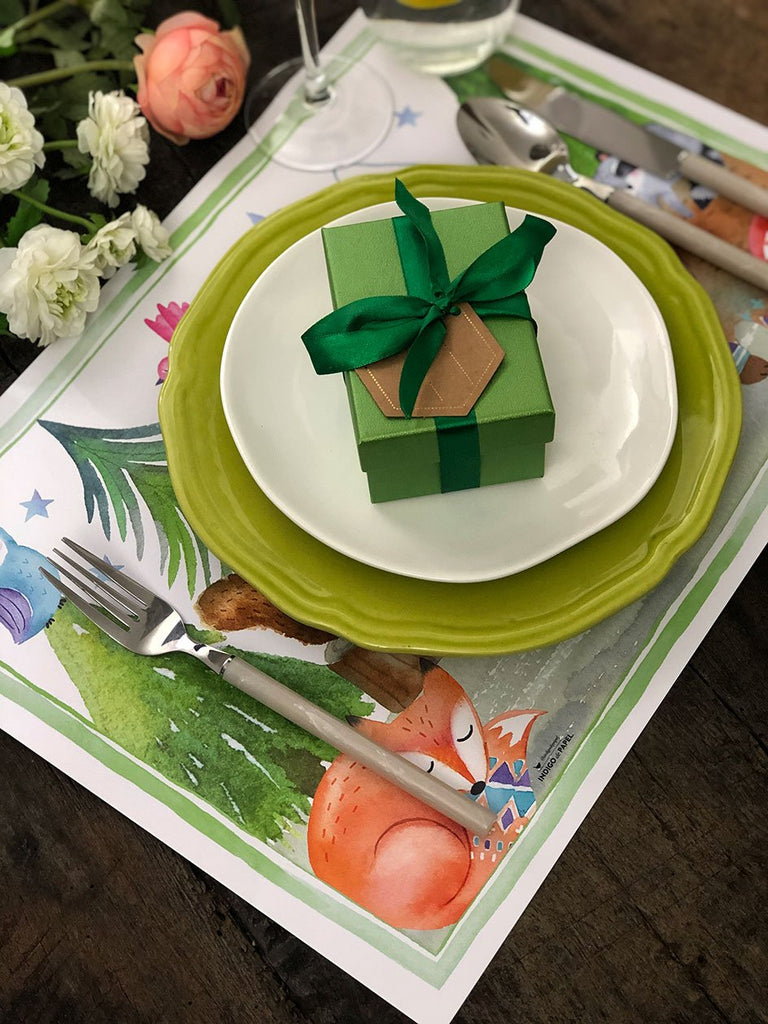 White Placemat · Birthday Forest